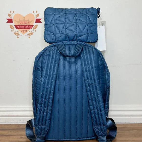 ?Michael Kors Quilted Fabric-Nylon Backpack & Pouch? Michael Kors Womens Jaycee MD Zip Pocket Jacquard Backpack  main image 4